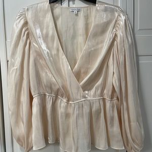 Dressy Beige Ophelia Roe Blouse 1x
